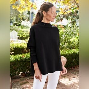 NWD Frank & Eileen | EFFIE Long-Sleeve Funnel Neck Capelet | Black | Large